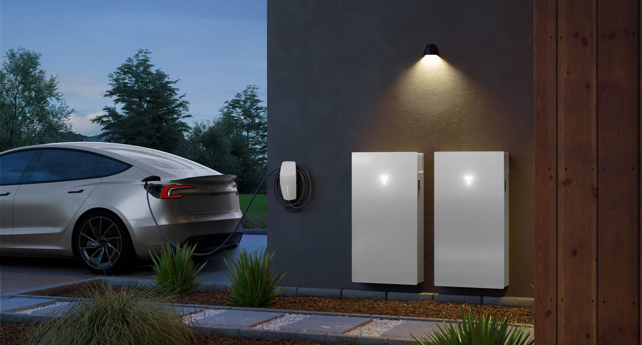 A home battery storage unit inside a contemporary home